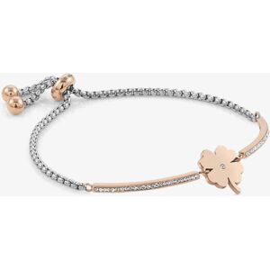Nomination Milleluci Rose Gold Finish Pave Four Leaf Clover Toggle Half Bangle 028005/006 Nomination Milleluci Rose Gold Finish Pave Four Leaf Clover Toggle Half Bangle 028005/006
