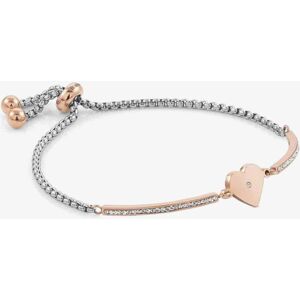 Nomination Milleluci Rose Gold Finish Pave Heart Toggle Half Bangle 028005/022 Nomination Milleluci Rose Gold Finish Pave Heart Toggle Half Bangle 028005/022