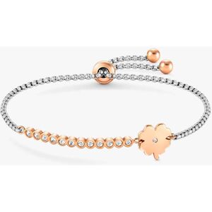 Nomination Milleluci Two-Tone Cubic Zirconia Clover Toggle Bracelet 028009/006 Nomination Milleluci Two-Tone Cubic Zirconia Clover Toggle Bracelet 028009/006