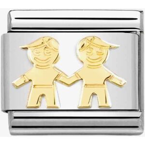 Nomination CLASSIC Composable Yellow Gold Double Brothers Charm 030162/68 Nomination CLASSIC Composable Yellow Gold Double Brothers Charm 030162/68