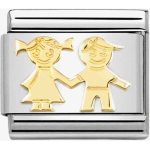 Nomination CLASSIC Composable Yellow Gold Brother & Sister Charm 030162/69 Nomination CLASSIC Composable Yellow Gold Brother & Sister Charm 030162/69