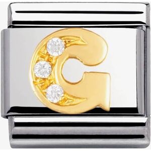 Nomination CLASSIC Gold Letters Cubic Zirconia G Charm 030301/07 Nomination CLASSIC Gold Letters Cubic Zirconia G Charm 030301/07