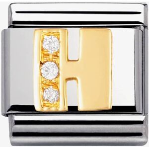 Nomination CLASSIC Gold Letters Cubic Zirconia H Charm 030301/08 Nomination CLASSIC Gold Letters Cubic Zirconia H Charm 030301/08
