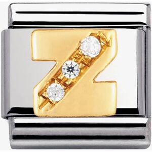 Nomination CLASSIC Gold Letters Cubic Zirconia Z Charm 030301/26 Nomination CLASSIC Gold Letters Cubic Zirconia Z Charm 030301/26