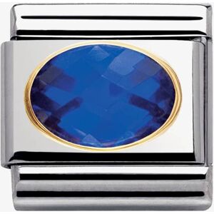 Nomination CLASSIC Gold Oval Faceted Cubic Zirconia Dark Blue Charm 030601/007 Nomination CLASSIC Gold Oval Faceted Cubic Zirconia Dark Blue Charm 030601/007