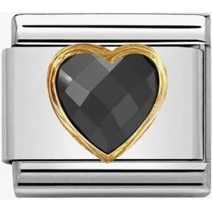 Nomination CLASSIC Gold Black Heart Charm 030610/011 Nomination CLASSIC Gold Black Heart Charm 030610/011