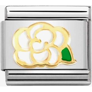 Nomination CLASSIC Composable Gold White Enamel Camellia Flower Charm 030272/79* Nomination CLASSIC Composable Gold White Enamel Camellia Flower Charm 030272/79*