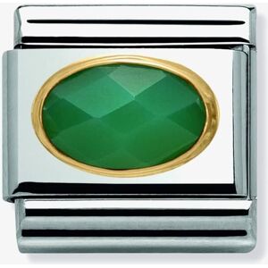 Nomination CLASSIC Gold Oval Stones Green Agate Charm 030502/27 Nomination CLASSIC Gold Oval Stones Green Agate Charm 030502/27