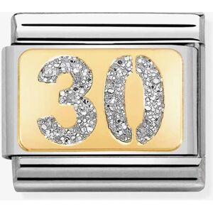Nomination CLASSIC Gold Glitter Number 30 Charm 030224/03 Nomination CLASSIC Gold Glitter Number 30 Charm 030224/03