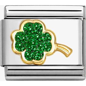 Nomination CLASSIC Green Glitter Four Leaf Clover Charm 030220/18 Nomination CLASSIC Green Glitter Four Leaf Clover Charm 030220/18