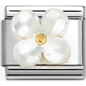 Nomination CLASSIC Sterling Silver Mother Of Pearl White Flower Charm 030521/02 Nomination CLASSIC Sterling Silver Mother Of Pearl White Flower Charm 030521/02