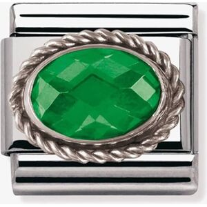 Nomination CLASSIC Silvershine Ornate Settings Oval Green Charm 330604/027 Nomination CLASSIC Silvershine Ornate Settings Oval Green Charm 330604/027