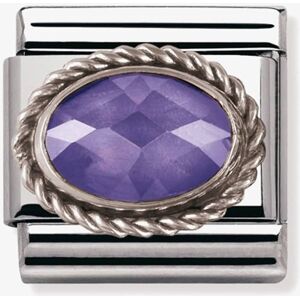 Nomination CLASSIC Silvershine Ornate Settings Oval Violet Charm 330604/001 Nomination CLASSIC Silvershine Ornate Settings Oval Violet Charm 330604/001