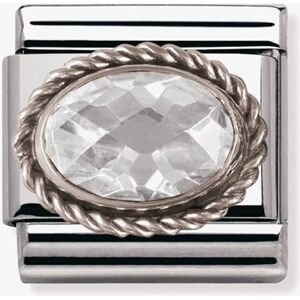 Nomination CLASSIC Silvershine Ornate Settings Oval White Charm 330604/010 Nomination CLASSIC Silvershine Ornate Settings Oval White Charm 330604/010