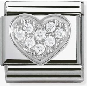 Nomination CLASSIC Silvershine White Cubic Zirconia Heart Charm 330304/01 Nomination CLASSIC Silvershine White Cubic Zirconia Heart Charm 330304/01