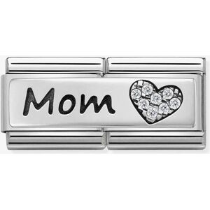 Nomination CLASSIC Silvershine Double Link Heart Mom Charm 330731/06 Nomination CLASSIC Silvershine Double Link Heart Mom Charm 330731/06