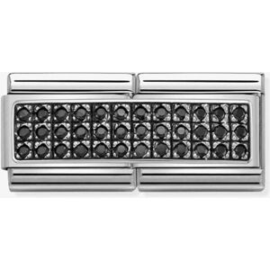 Nomination CLASSIC Silvershine Double Link Black Pave Crystal Charm 330733/10 Nomination CLASSIC Silvershine Double Link Black Pave Crystal Charm 330733/10