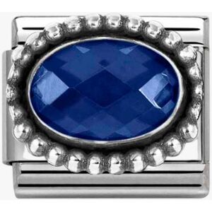 Nomination Stainless Steel & Silver Dark Blue Cubic Zirconia Oval Beaded Charm 330607/007 Nomination Stainless Steel & Silver Dark Blue Cubic Zirconia Oval Beaded Charm 330607/007