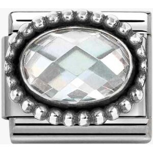 Nomination Stainless Steel & Silver White Cubic Zirconia Oval Beaded Charm 330607/010 Nomination Stainless Steel & Silver White Cubic Zirconia Oval Beaded Charm 330607/010