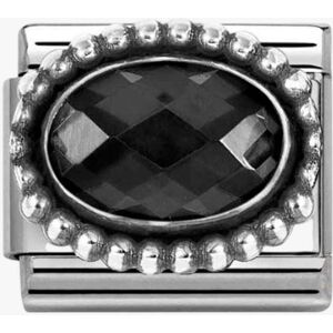 Nomination Stainless Steel & Silver Black Cubic Zirconia Oval Beaded Charm 330607/011 Nomination Stainless Steel & Silver Black Cubic Zirconia Oval Beaded Charm 330607/011