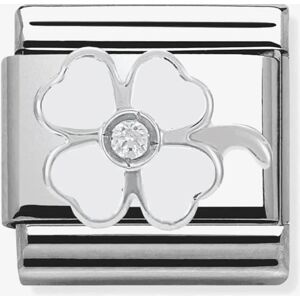 Nomination CLASSIC Silvershine White Four Leaf Clover Charm 330305/14 Nomination CLASSIC Silvershine White Four Leaf Clover Charm 330305/14