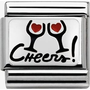 Nomination CLASSIC Silvershine Plates Cheers Glasses Charm 330208/07 Nomination CLASSIC Silvershine Plates Cheers Glasses Charm 330208/07