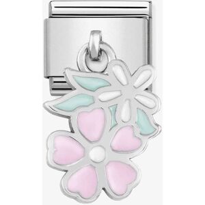 Nomination CLASSIC Silvershine Pink And White Flower Drop Charm 331805/10 Nomination CLASSIC Silvershine Pink And White Flower Drop Charm 331805/10