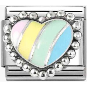 Nomination Stainless Steel & Silver Multi-Coloured Dotted Heart Charm 330204/37 Nomination Stainless Steel & Silver Multi-Coloured Dotted Heart Charm 330204/37