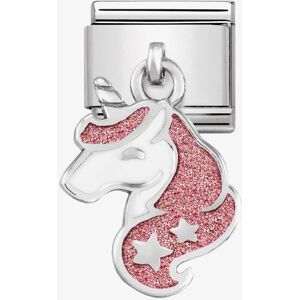 Nomination CLASSIC Silvershine White And Pink Glitter Unicorn Drop Charm 331805/13 Nomination CLASSIC Silvershine White And Pink Glitter Unicorn Drop Charm 331805/13
