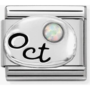 Nomination CLASSIC Silvershine Symbols October White Opal Birthstone Charm 330505/10 Nomination CLASSIC Silvershine Symbols October White Opal Birthstone Charm 330505/10