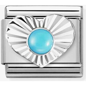 Nomination CLASSIC Composable Turquoise Heart Fluted Bezel Charm 330508/06 Nomination CLASSIC Composable Turquoise Heart Fluted Bezel Charm 330508/06
