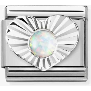 Nomination CLASSIC Composable White Opal Heart Fluted Bezel Charm 330508/07 Nomination CLASSIC Composable White Opal Heart Fluted Bezel Charm 330508/07
