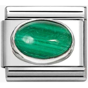 Nomination Stainless Steel & Silver Malachite Stone Charm 330510/48 Nomination Stainless Steel & Silver Malachite Stone Charm 330510/48