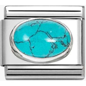 Nomination Stainless Steel & Silver Vein Turquoise Stone Charm 330510/49 Nomination Stainless Steel & Silver Vein Turquoise Stone Charm 330510/49