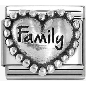 Nomination CLASSIC Silvershine Silver Beaded Heart Family Charm 330101/84 Nomination CLASSIC Silvershine Silver Beaded Heart Family Charm 330101/84