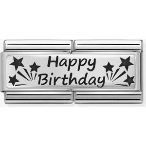 Nomination CLASSIC Silvershine Happy Birthday Double Charm 330710/13 Nomination CLASSIC Silvershine Happy Birthday Double Charm 330710/13