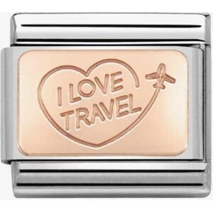 Nomination CLASSIC Rose Gold Symbols I Love Travel Charm 430110/02 Nomination CLASSIC Rose Gold Symbols I Love Travel Charm 430110/02
