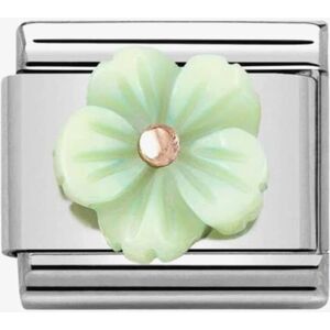 Nomination CLASSIC Rose Gold Symbols Green Mother of Pearl Flower Charm 430510/10 Nomination CLASSIC Rose Gold Symbols Green Mother of Pearl Flower Charm 430510/10