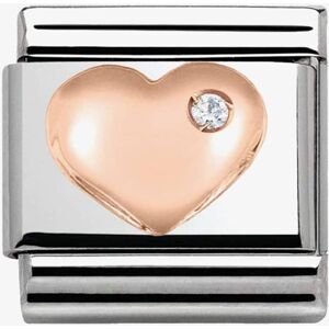 Nomination CLASSIC Rose Gold Stone Set Heart Charm 430305/01 Nomination CLASSIC Rose Gold Stone Set Heart Charm 430305/01