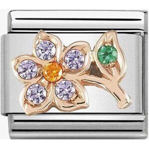 Nomination CLASSIC Rose Gold Lilac Flower Charm 430302/25 Nomination CLASSIC Rose Gold Lilac Flower Charm 430302/25