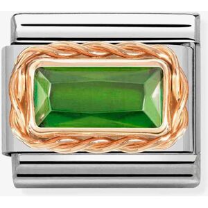 Nomination CLASSIC Composable Green Cubic Zirconia Rose Gold Rope Charm 430604/004 Nomination CLASSIC Composable Green Cubic Zirconia Rose Gold Rope Charm 430604/004