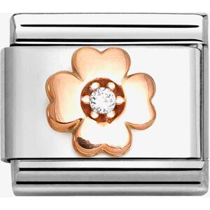 Nomination CLASSIC Rose Gold Symbols White Clover Charm 430305/43 Nomination CLASSIC Rose Gold Symbols White Clover Charm 430305/43