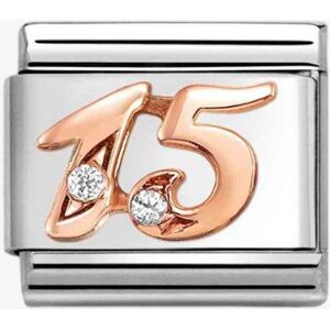 Nomination CLASSIC Rose Gold Cubic Zirconia Number 15 Charm 430315/15 Nomination CLASSIC Rose Gold Cubic Zirconia Number 15 Charm 430315/15