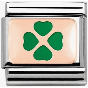 Nomination CLASSIC Rose Gold Green Four Leaf Clover Charm 430201/08 Nomination CLASSIC Rose Gold Green Four Leaf Clover Charm 430201/08