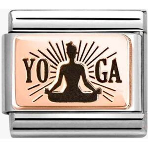 Nomination Stainless Steel 9ct Rose Gold Meditation Yoga Charm 430111/31 Nomination Stainless Steel 9ct Rose Gold Meditation Yoga Charm 430111/31
