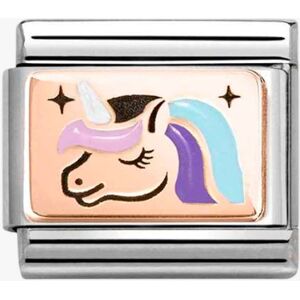 Nomination Stainless Steel 9ct Yellow Gold Multicolour Unicorn Charm 430204/04 Nomination Stainless Steel 9ct Yellow Gold Multicolour Unicorn Charm 430204/04
