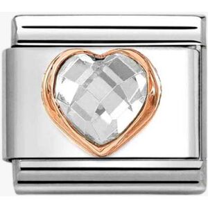 Nomination CLASSIC Rose Gold Cubic Zirconia Clear Heart Charm 430607/010 Nomination CLASSIC Rose Gold Cubic Zirconia Clear Heart Charm 430607/010