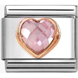 Nomination CLASSIC Rose Gold Cubic Zirconia Light Pink Heart Charm 430607/003 Nomination CLASSIC Rose Gold Cubic Zirconia Light Pink Heart Charm 430607/003