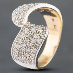 Pre-Owned 9ct Two Colour Gold Cubic Zirconia Pave Ribbon Dress Ring 41101881 Pre-Owned 9ct Two Colour Gold Cubic Zirconia Pave Ribbon Dress Ring 41101881