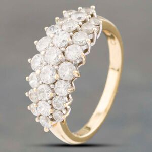 Pre-Owned 9ct Yellow Gold Cubic Zirconia Three Row Ring 41102570 Pre-Owned 9ct Yellow Gold Cubic Zirconia Three Row Ring 41102570